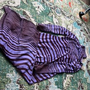 AFRM body con mesh purple dress with maroon lining